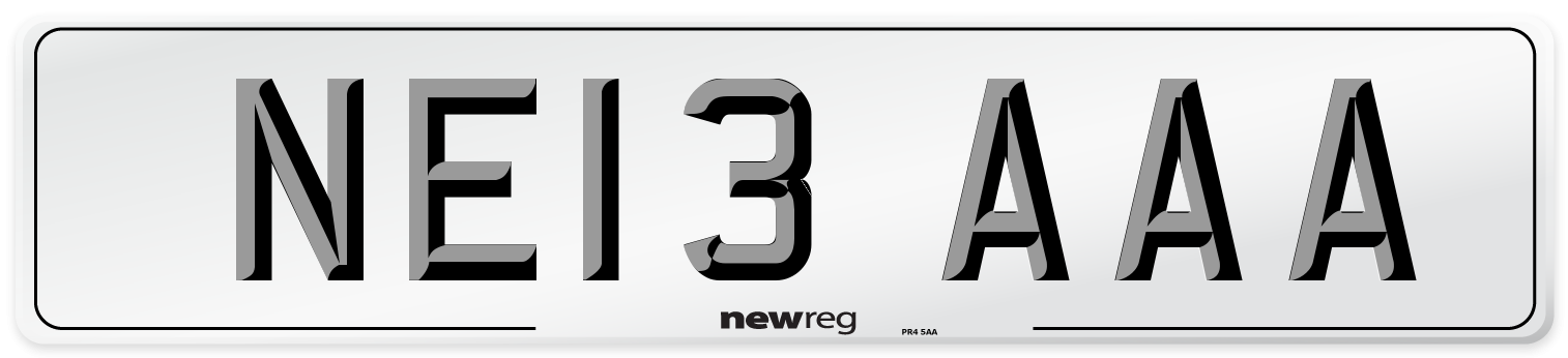 NE13 AAA Number Plate from New Reg